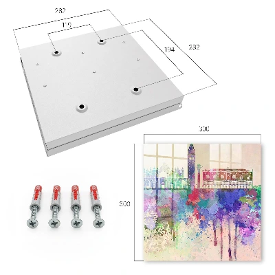 City watercolor Key cabinet
