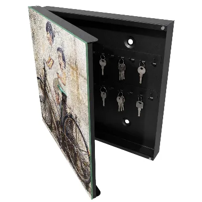 Children and a bicycle Key cabinet