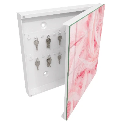 Pink feathers Key cabinet
