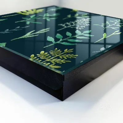 Watercolor leaves Key box for wall