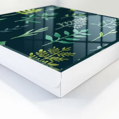 Watercolor leaves Key box for wall