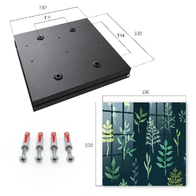 Watercolor leaves Key box for wall