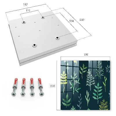 Watercolor leaves Key box for wall
