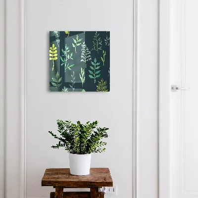 Watercolor leaves Key box for wall
