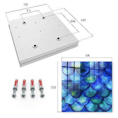 Blue scales Key box for wall