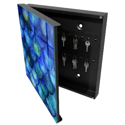 Blue scales Key box for wall