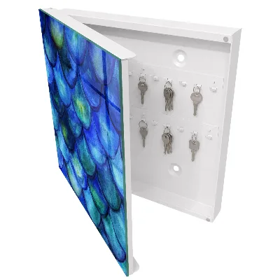 Blue scales Key box for wall