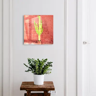 Green cactus Key box for wall