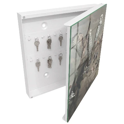 Birds on a rock Wall mounted key box