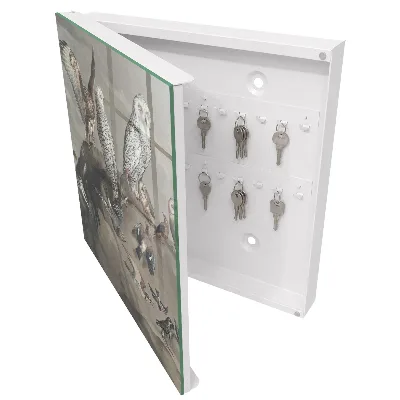 Birds on a rock Wall mounted key box