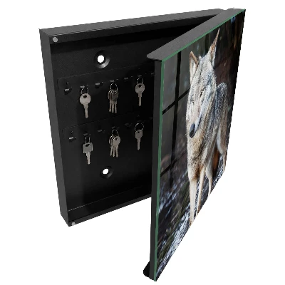 Wolf in the forest Key box for wall