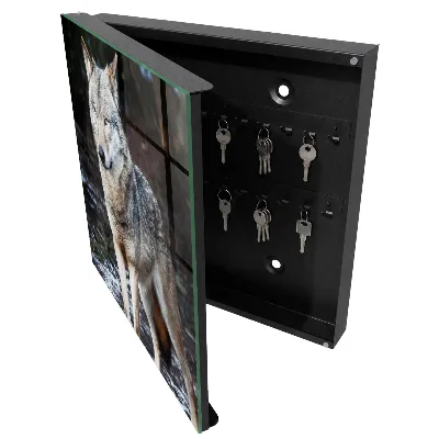 Wolf in the forest Key box for wall