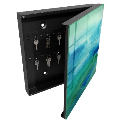 Watercolor blue Key box for wall