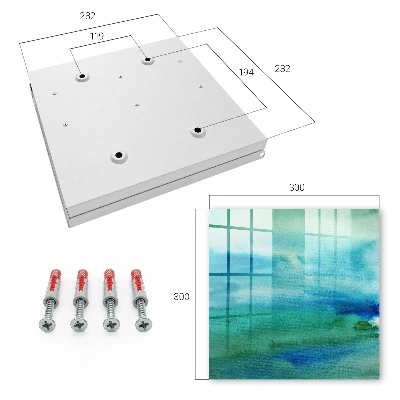 Watercolor blue Key box for wall