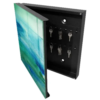 Watercolor blue Key box for wall