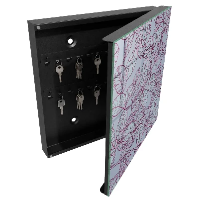 Burgundy leaves Wall mounted key box