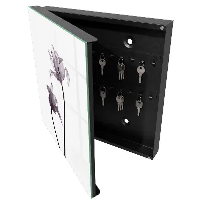 Minimalist flowers Wall mounted key box