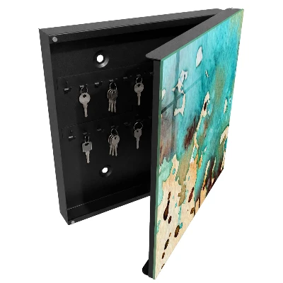 Turquoise abstraction Wall mounted key box