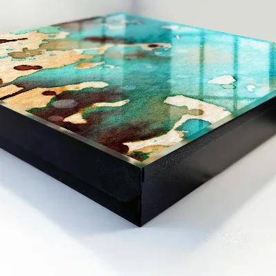 Turquoise abstraction Wall mounted key box