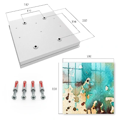Turquoise abstraction Wall mounted key box