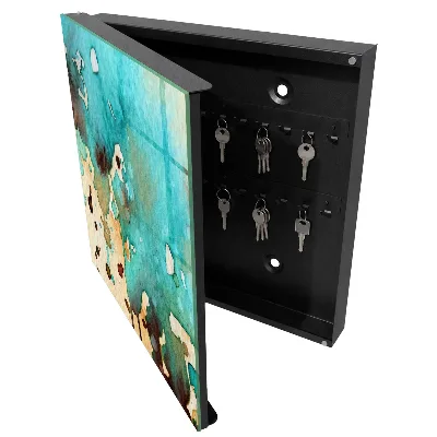 Turquoise abstraction Wall mounted key box