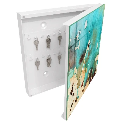 Turquoise abstraction Wall mounted key box