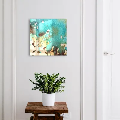 Turquoise abstraction Wall mounted key box