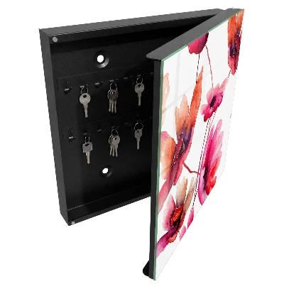 Watercolor flowers Wall mounted key box