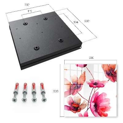 Watercolor flowers Wall mounted key box