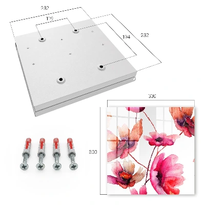 Watercolor flowers Wall mounted key box