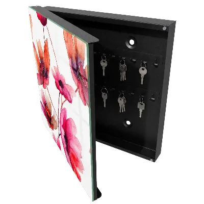 Watercolor flowers Wall mounted key box