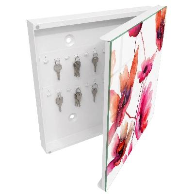 Watercolor flowers Wall mounted key box