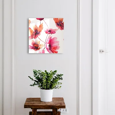 Watercolor flowers Wall mounted key box