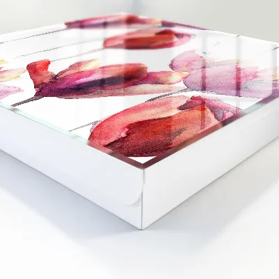 Watercolor tulips Wall mounted key box