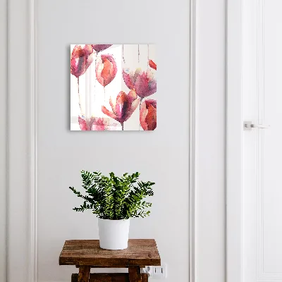 Watercolor tulips Wall mounted key box