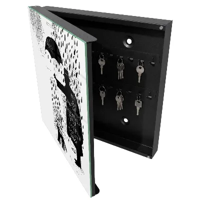 Black silhouette Key box for wall