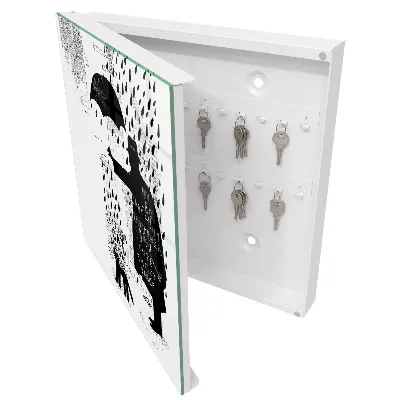 Black silhouette Key box for wall