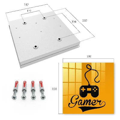 Gamepad and GAMER sign Wall mounted key box