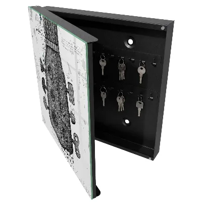 Guitar illustration Key box for wall