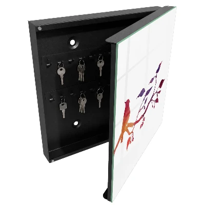Branch with a bird Wall mounted key box