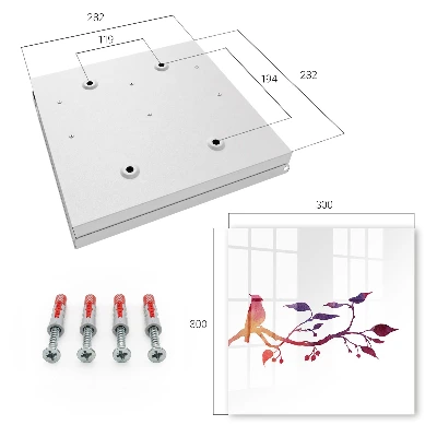 Branch with a bird Wall mounted key box