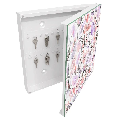 Pastel flowers Wall mounted key box