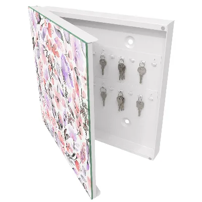 Pastel flowers Wall mounted key box
