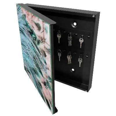 Pastel feathers Key cabinet