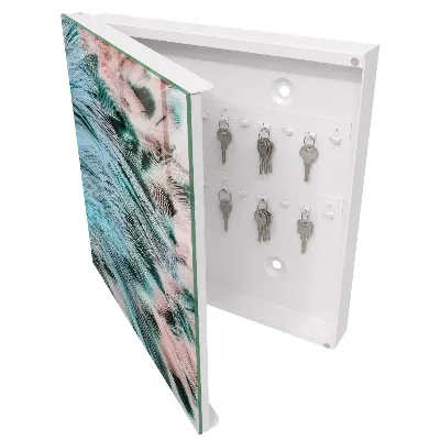 Pastel feathers Key cabinet