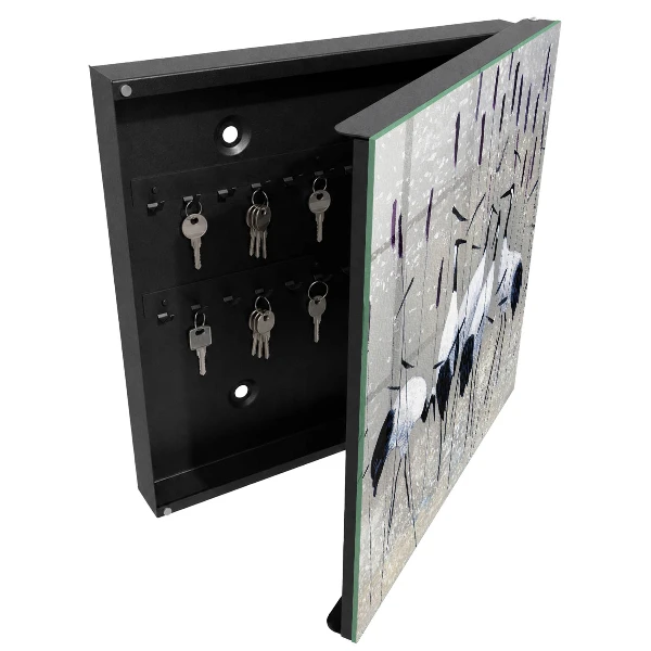 Cranes and reeds Key cabinet