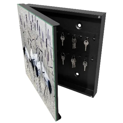 Cranes and reeds Key cabinet