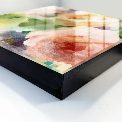 Watercolor flowers Wall mounted key box