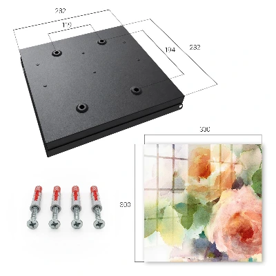 Watercolor flowers Wall mounted key box