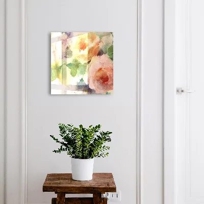 Watercolor flowers Wall mounted key box